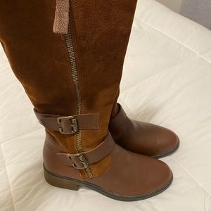New, Brown American Rag Boots w/ leather uppers